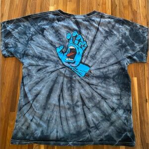 Santa Cruz T-Shirt Youth Gray Skate Logo Tee Short Sleeve Cotton